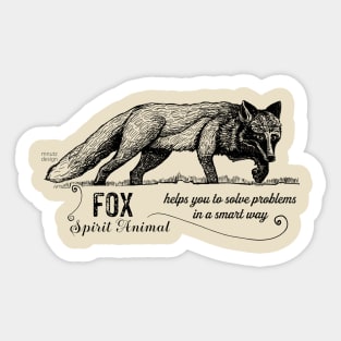 Spirit animal - fox - black Sticker